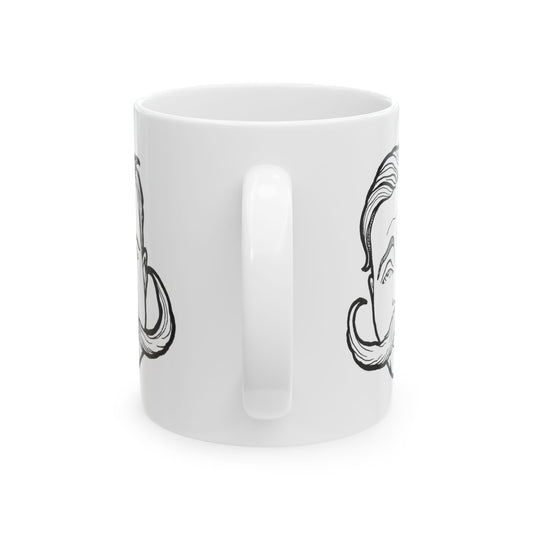 Dubs Was Here "BIG STACHE" Mustache Ceramic Mug - 11oz