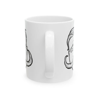 Dubs Was Here "BIG STACHE" Mustache Ceramic Mug - 11oz