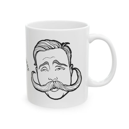 Dubs Was Here "BIG STACHE" Mustache Ceramic Mug - 11oz